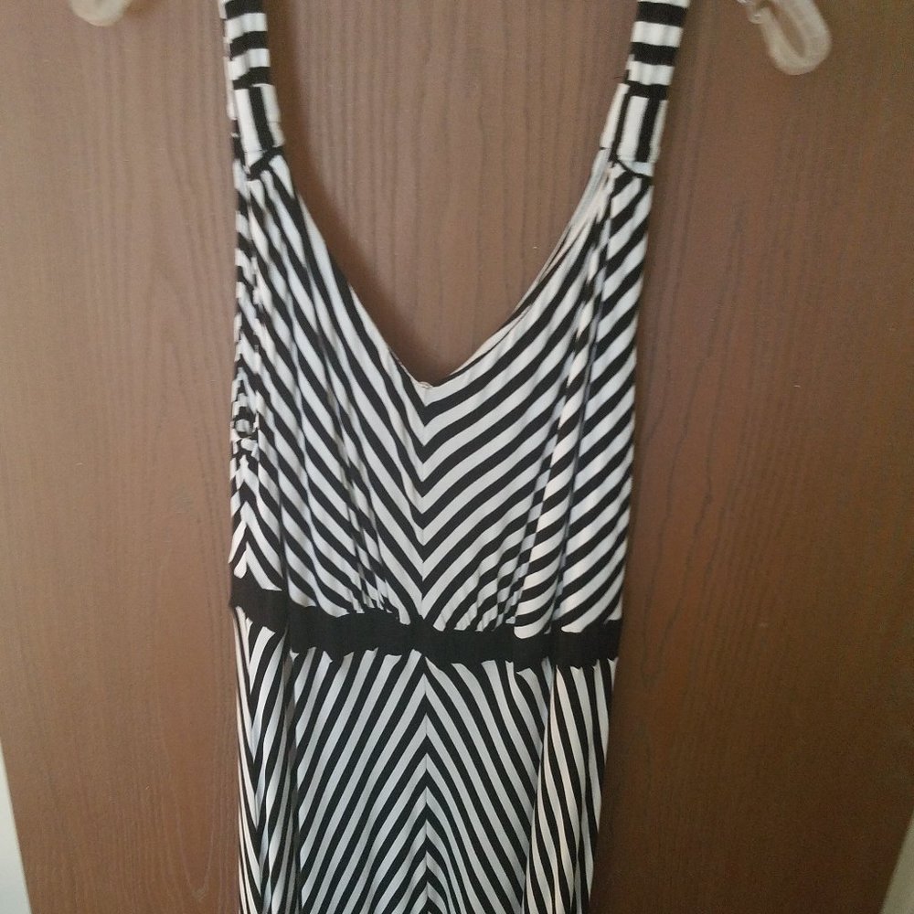 Black & White Striped Maxi Dress